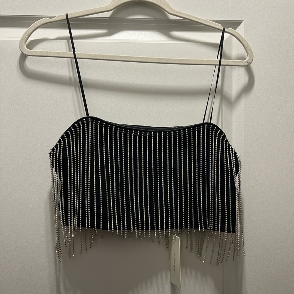 black sequin tube top